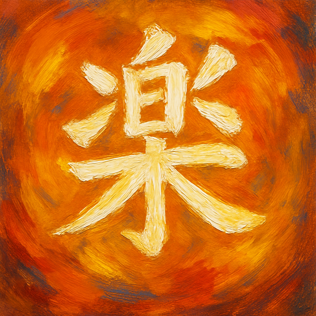 楽 Impasto Kanji - Joy