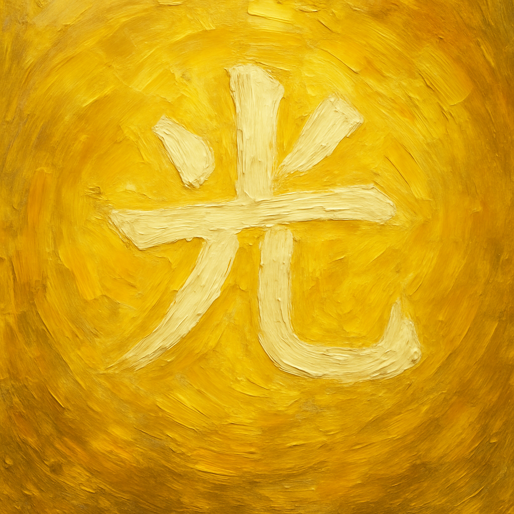 光 Impasto Kanji - Light